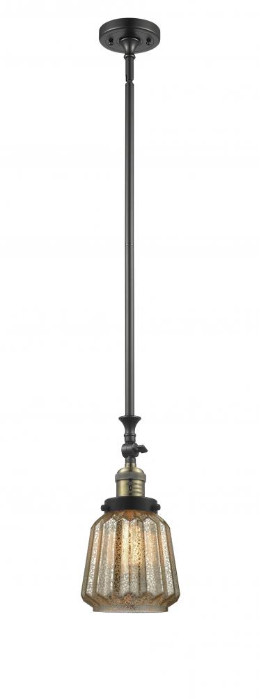 Chatham - 1 Light - 7 inch - Black Antique Brass - Stem Hung - Mini Pendant