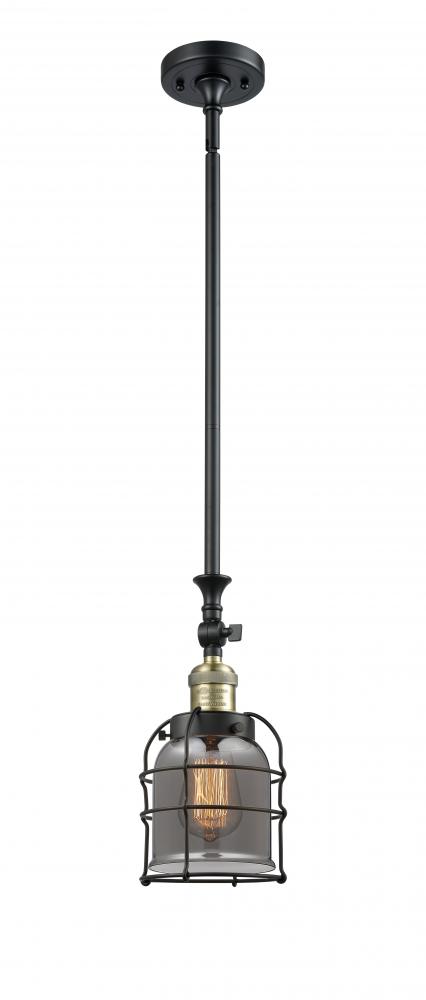 Bell Cage - 1 Light - 6 inch - Black Antique Brass - Stem Hung - Mini Pendant