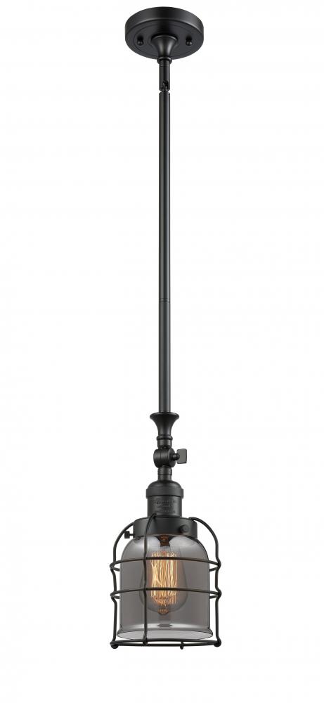 Bell Cage - 1 Light - 6 inch - Matte Black - Stem Hung - Mini Pendant