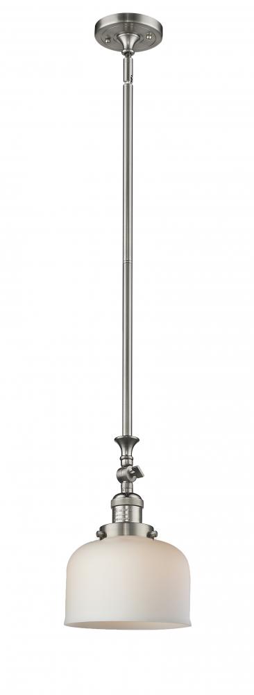 Bell - 1 Light - 8 inch - Brushed Satin Nickel - Stem Hung - Mini Pendant