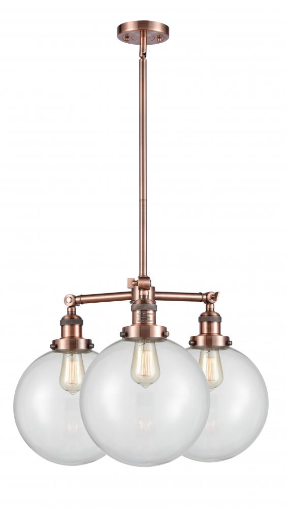 Beacon - 3 Light - 24 inch - Antique Copper - Stem Hung - Chandelier