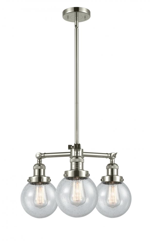 Beacon - 3 Light - 19 inch - Polished Nickel - Stem Hung - Chandelier