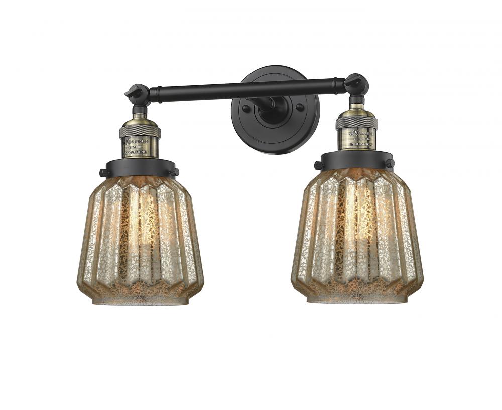 Chatham - 2 Light - 16 inch - Black Antique Brass - Bath Vanity Light