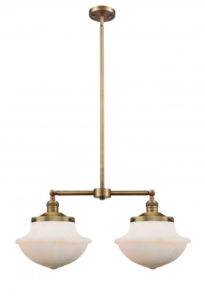 Oxford - 2 Light - 25 inch - Brushed Brass - Stem Hung - Island Light