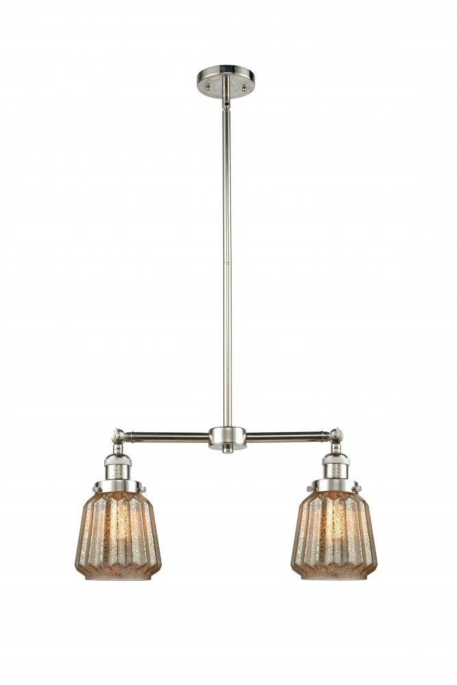 Chatham - 2 Light - 21 inch - Polished Nickel - Stem Hung - Island Light