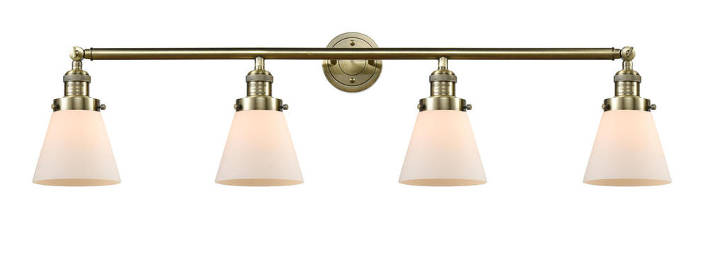 Cone - 4 Light - 42 inch - Antique Brass - Bath Vanity Light