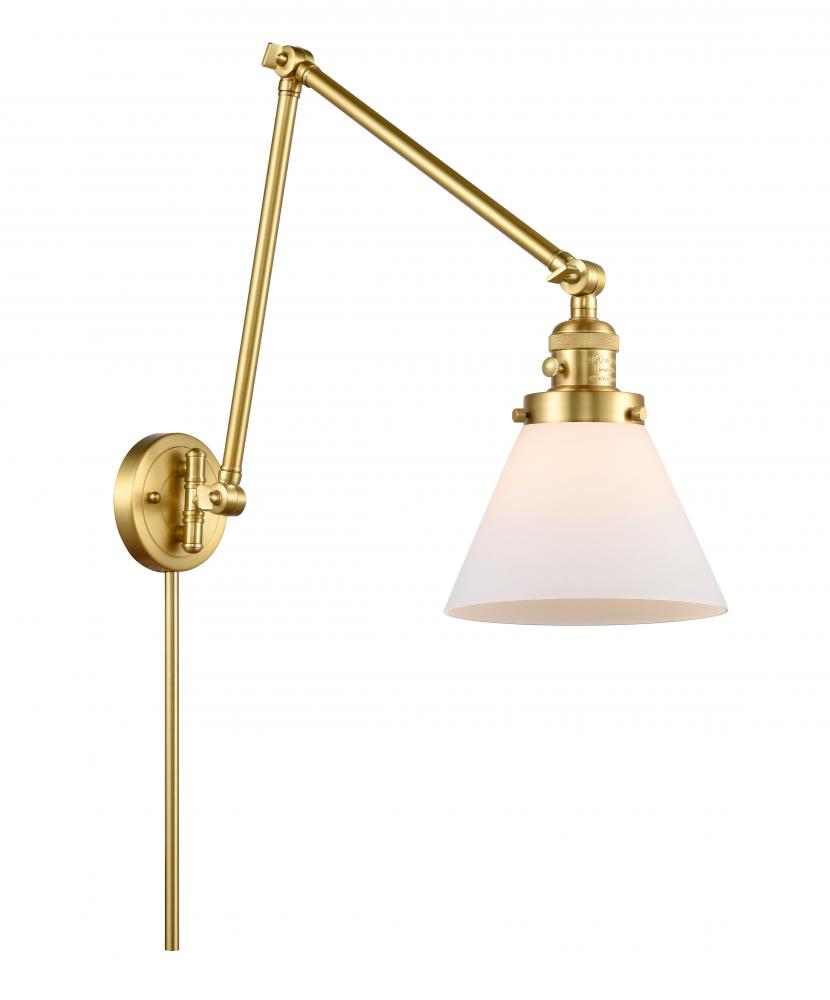 Cone - 1 Light - 8 inch - Satin Gold - Swing Arm