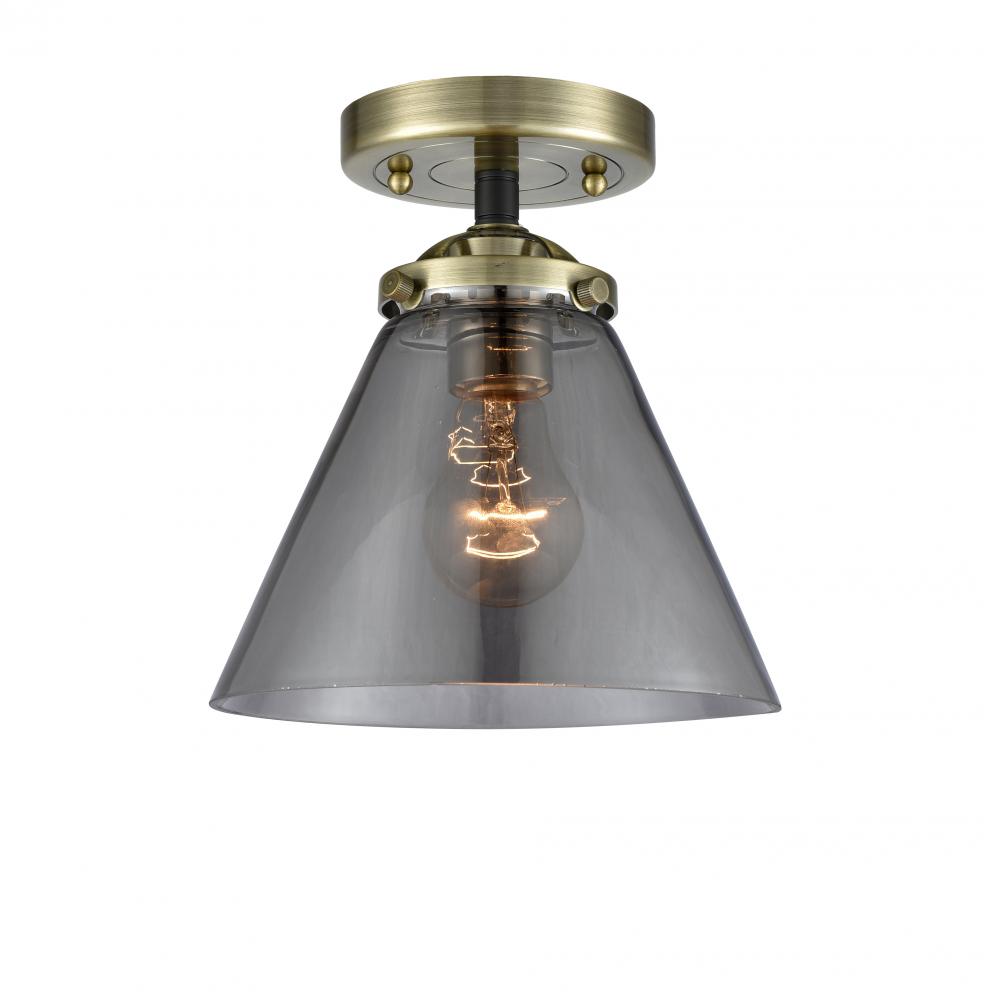 Cone - 1 Light - 8 inch - Black Antique Brass - Semi-Flush Mount