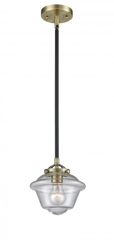 Oxford - 1 Light - 8 inch - Black Antique Brass - Cord hung - Mini Pendant