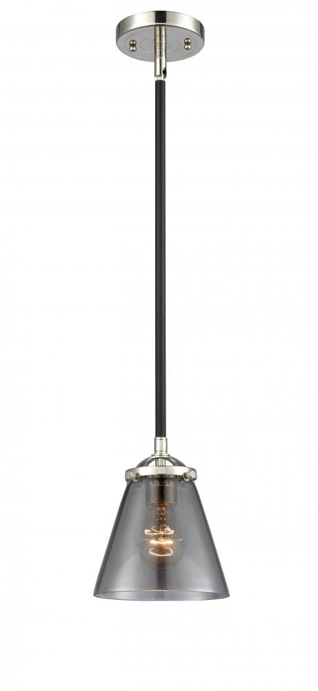 Cone - 1 Light - 6 inch - Black Polished Nickel - Cord hung - Mini Pendant