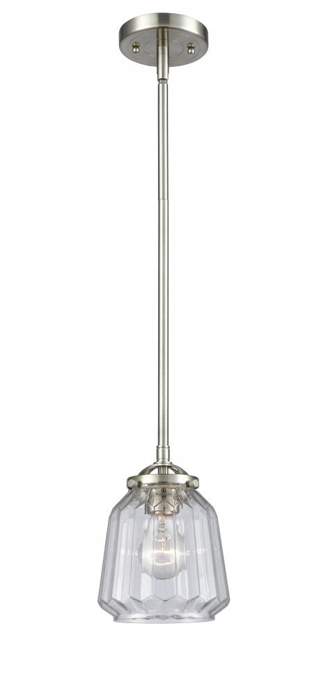 Chatham - 1 Light - 7 inch - Brushed Satin Nickel - Cord hung - Mini Pendant