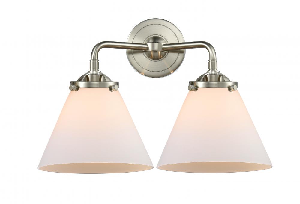 Cone - 2 Light - 16 inch - Brushed Satin Nickel - Bath Vanity Light