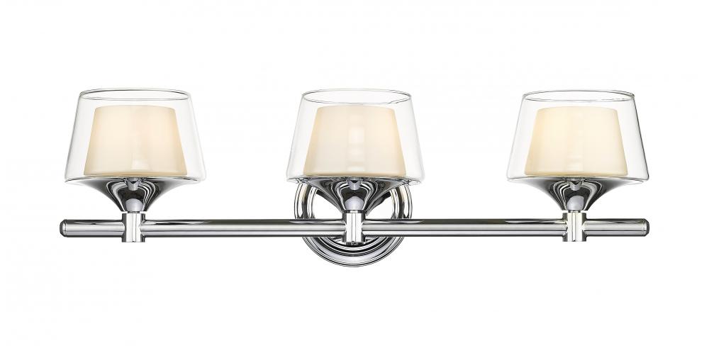 Laguna - 3 Light - 24 inch - Polished Chrome - Bath Vanity Light