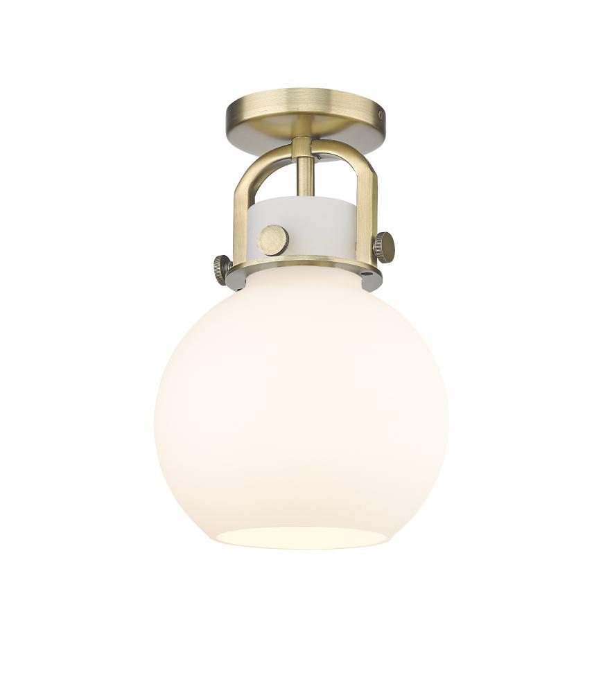 Newton Sphere - 1 Light - 8 inch - Brushed Brass - Flush Mount