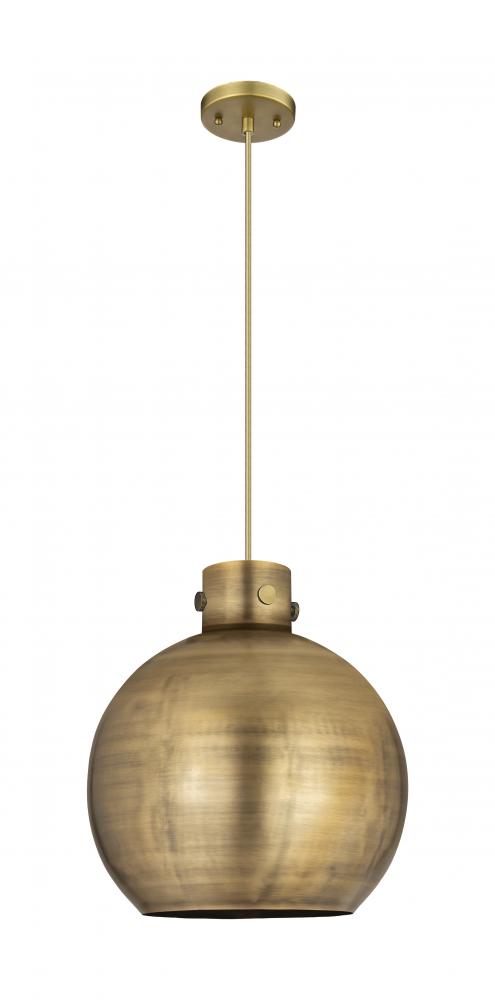 Newton Sphere - 1 Light - 14 inch - Brushed Brass - Cord hung - Pendant