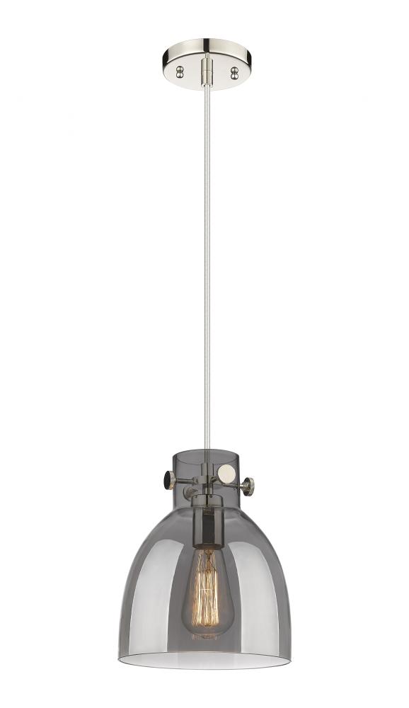 Newton Bell - 1 Light - 8 inch - Polished Nickel - Cord hung - Pendant