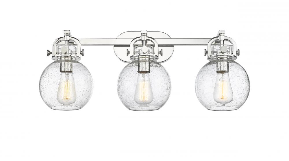 Newton Sphere - 3 Light - 27 inch - Polished Nickel - Bath Vanity Light