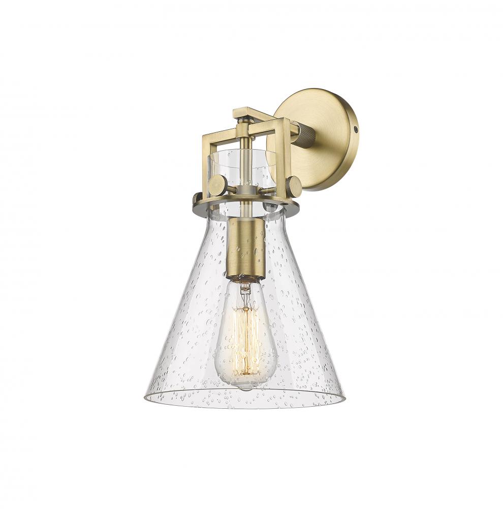 Newton Cone - 1 Light - 8 inch - Brushed Brass - Sconce