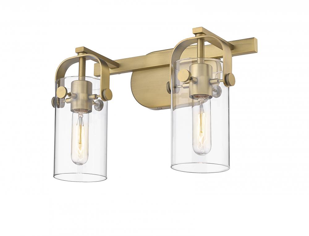 Pilaster - 2 Light - 15 inch - Brushed Brass - Bath Vanity Light