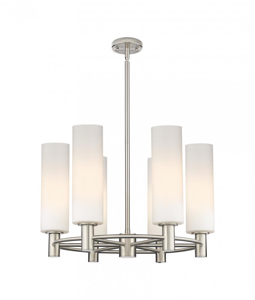 Crown Point - 6 Light - 24 inch - Satin Nickel - Chandelier