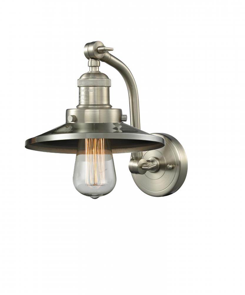 Railroad - 1 Light - 5 inch - Brushed Satin Nickel - Sconce