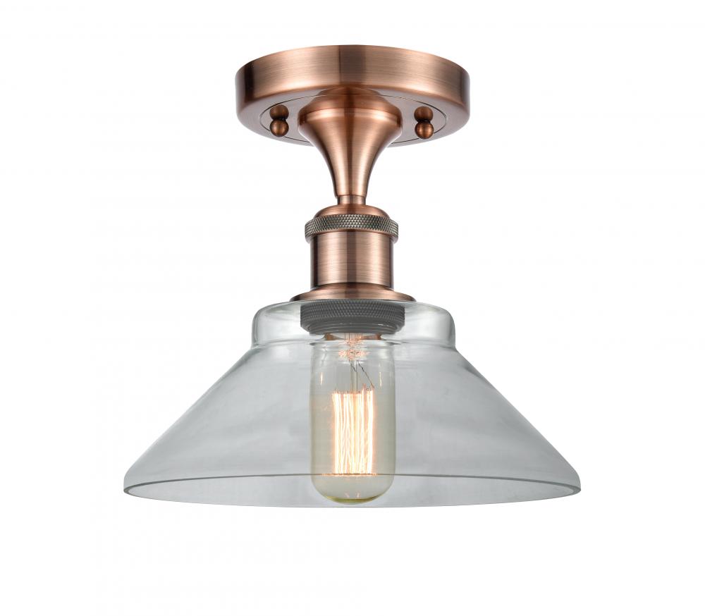 Orwell - 1 Light - 8 inch - Antique Copper - Semi-Flush Mount