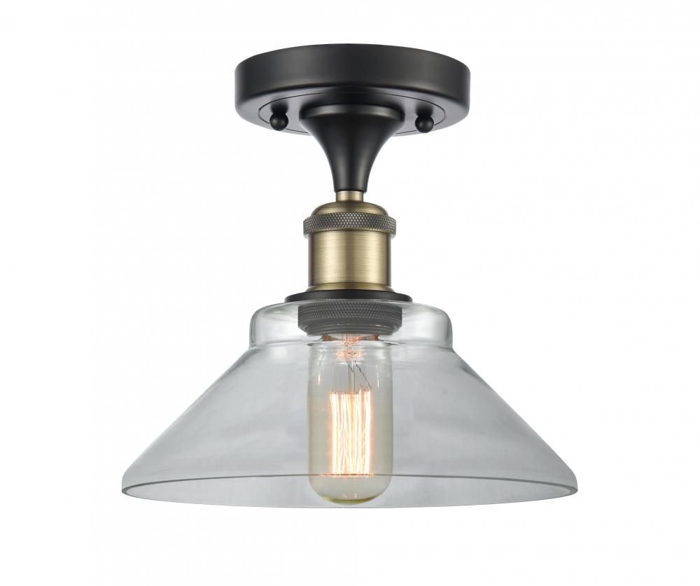 Orwell - 1 Light - 8 inch - Black Antique Brass - Semi-Flush Mount