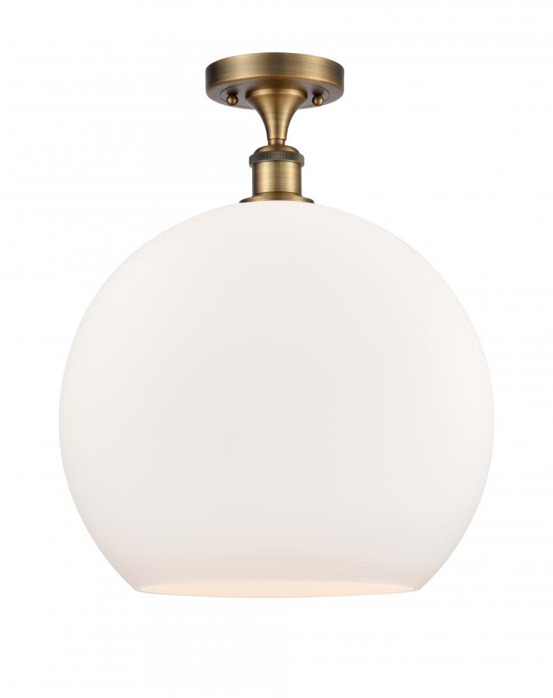 Athens - 1 Light - 14 inch - Brushed Brass - Semi-Flush Mount