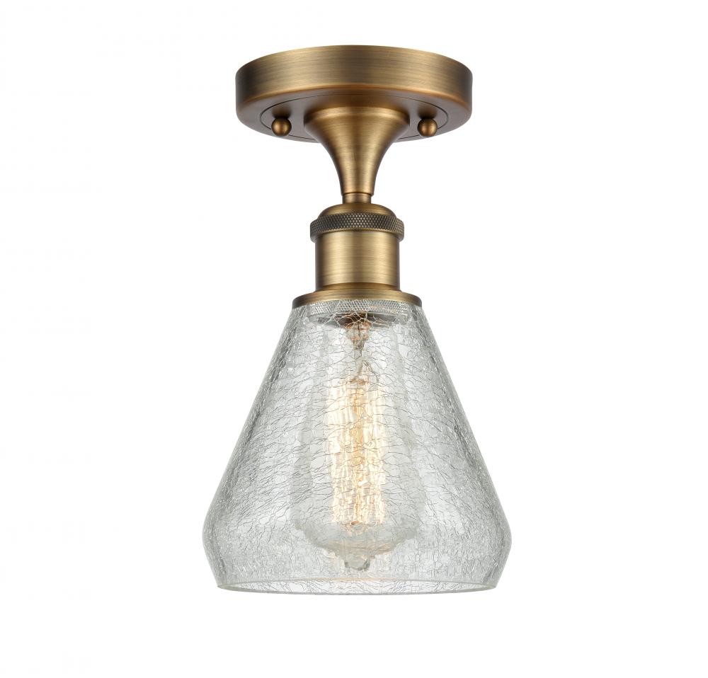 Conesus - 1 Light - 6 inch - Brushed Brass - Semi-Flush Mount