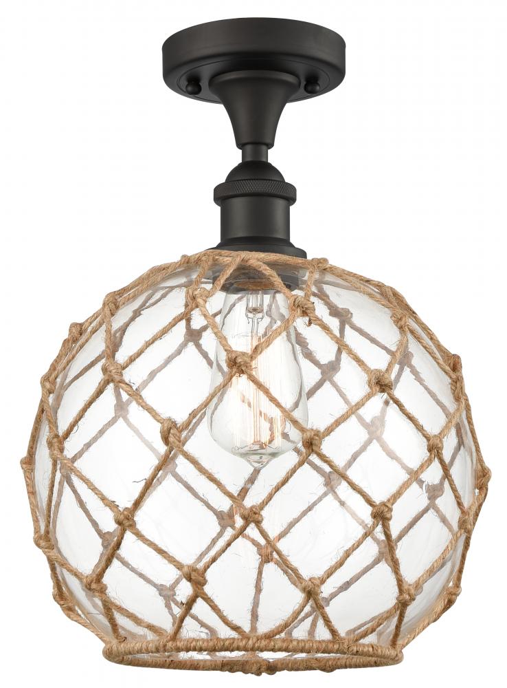 Farmhouse Rope - 1 Light - 10 inch - Oil Rubbed Bronze - Semi-Flush Mount