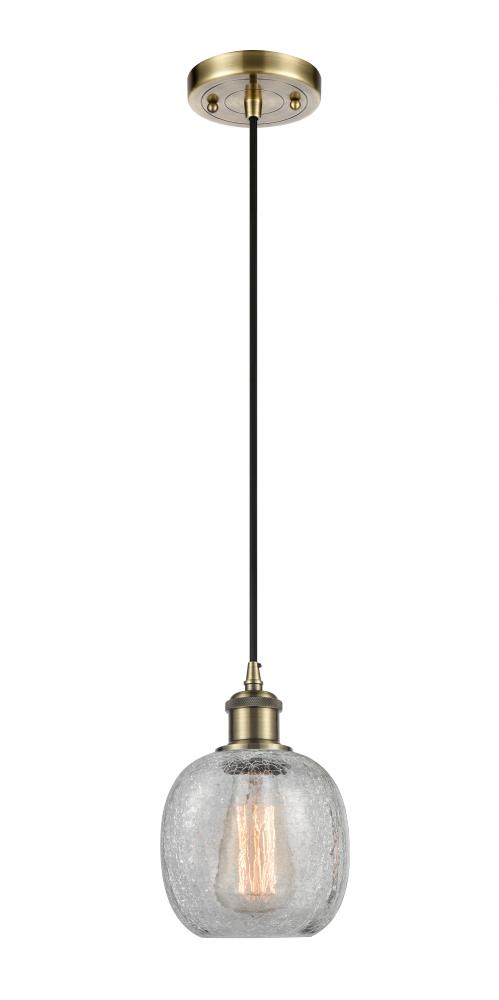 Belfast - 1 Light - 6 inch - Antique Brass - Cord hung - Mini Pendant