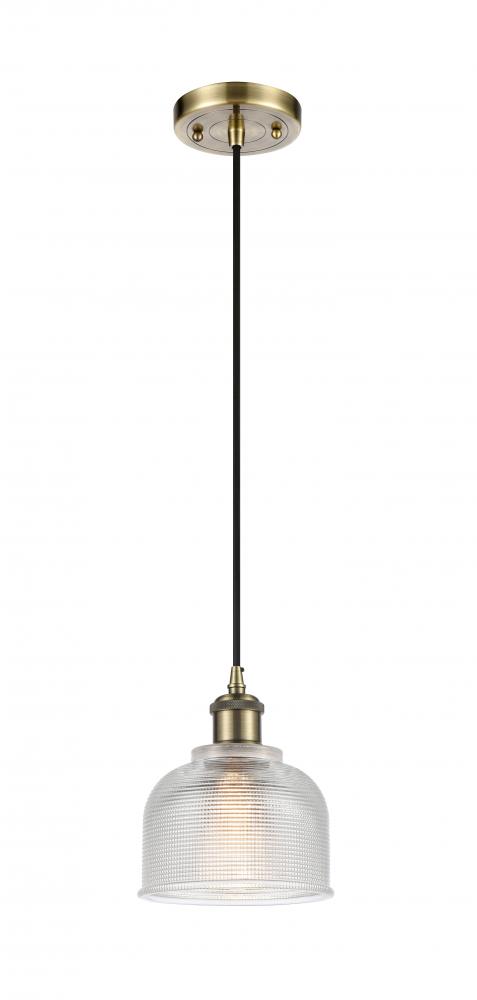 Dayton - 1 Light - 6 inch - Antique Brass - Cord hung - Mini Pendant