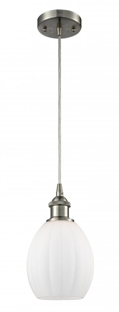 Eaton - 1 Light - 6 inch - Brushed Satin Nickel - Cord hung - Mini Pendant