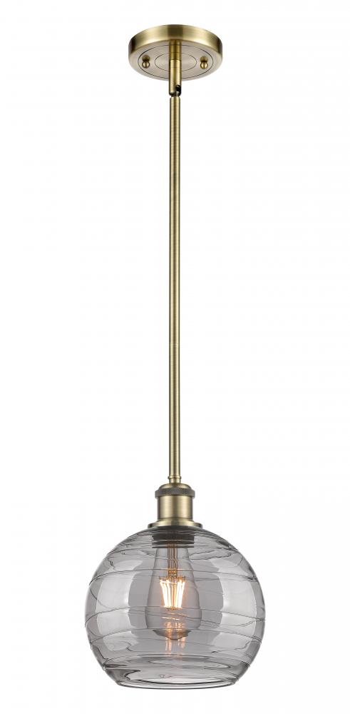 Athens Deco Swirl - 1 Light - 8 inch - Antique Brass - Mini Pendant