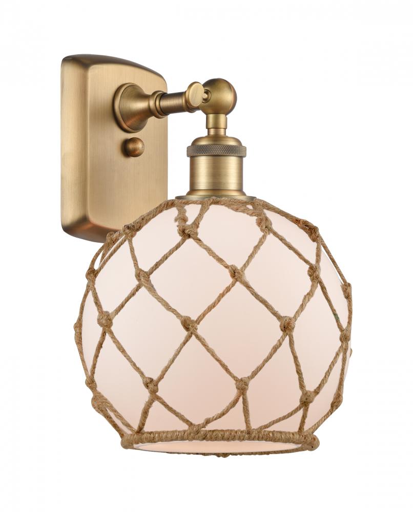 Farmhouse Rope - 1 Light - 8 inch - Brushed Brass - Sconce