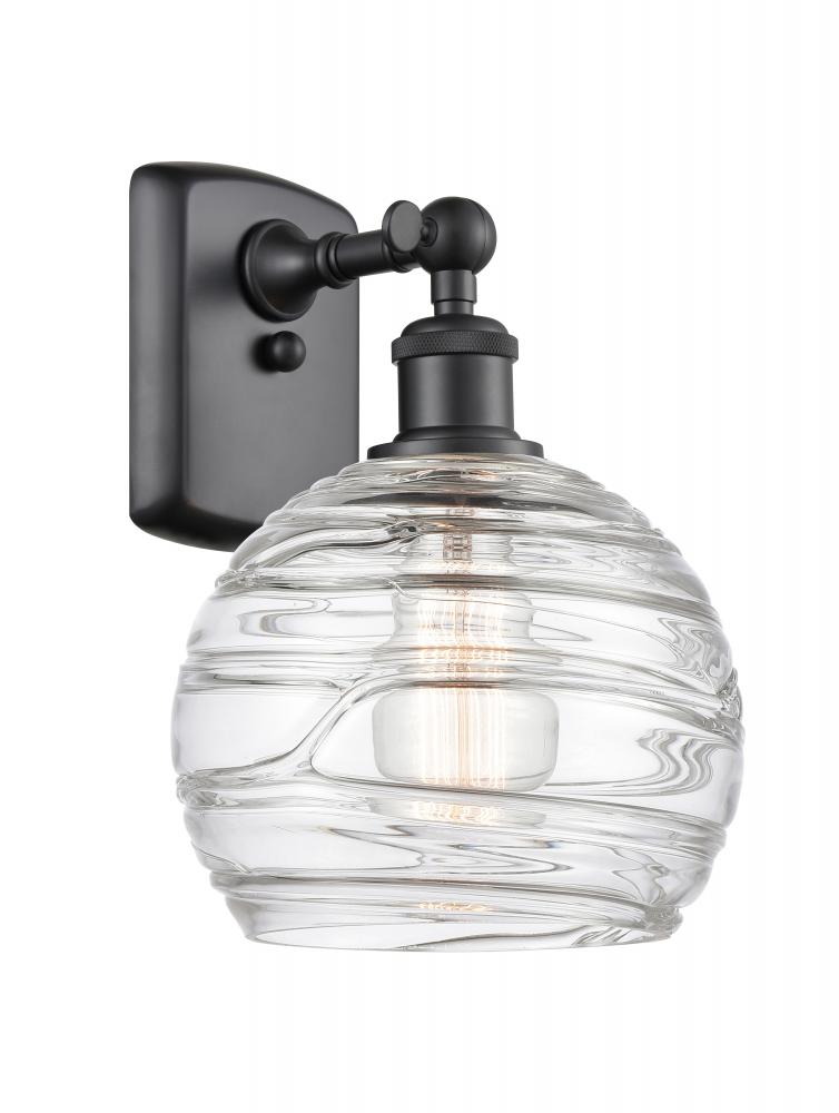 Athens Deco Swirl - 1 Light - 8 inch - Matte Black - Sconce