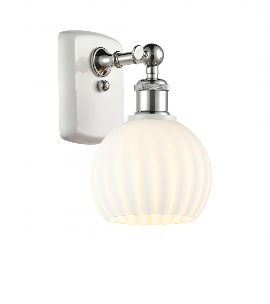 White Venetian - 1 Light - 6 inch - White Polished Chrome - Sconce