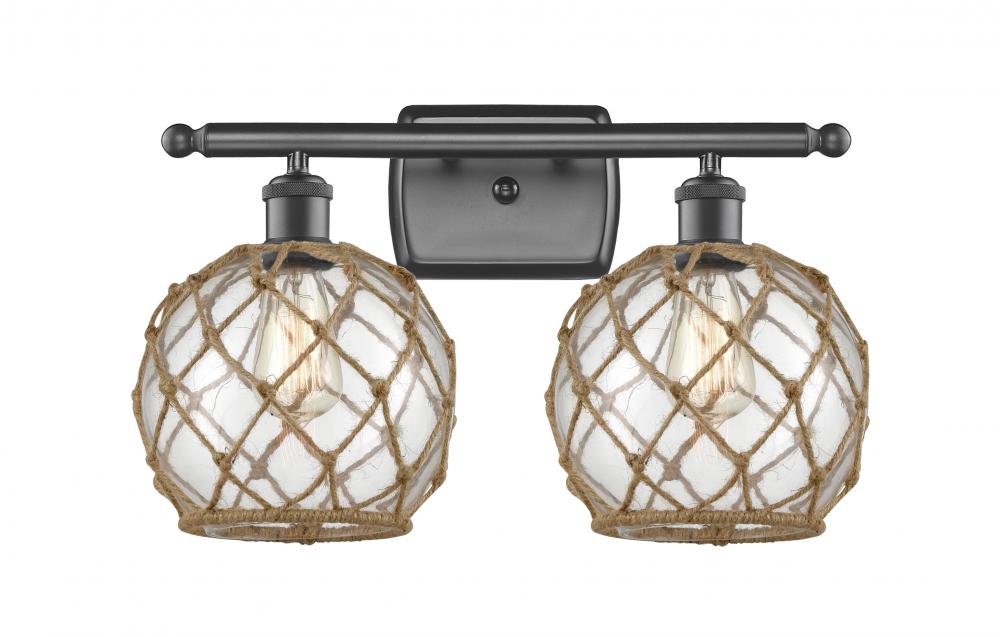 Farmhouse Rope - 2 Light - 18 inch - Oil Rubbed Bronze - Bath Vanity Light