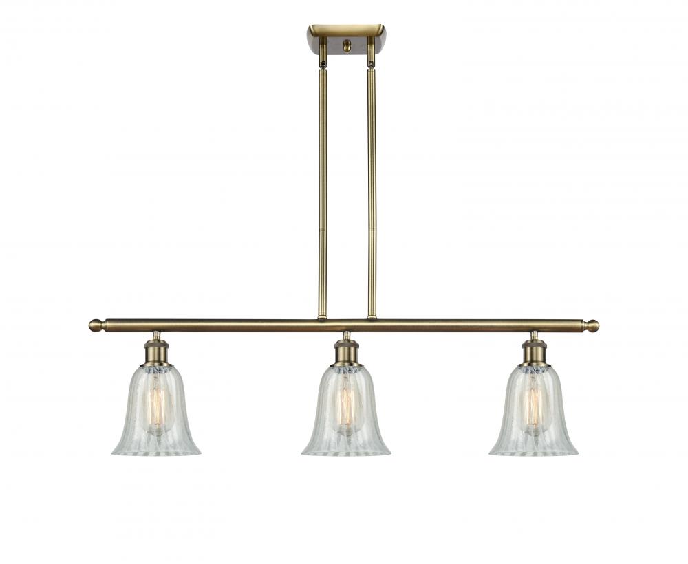 Hanover - 3 Light - 36 inch - Antique Brass - Cord hung - Island Light