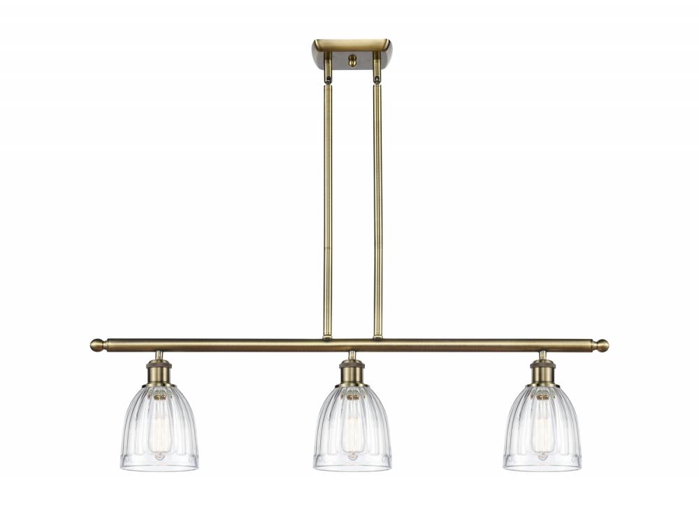 Brookfield - 3 Light - 36 inch - Antique Brass - Cord hung - Island Light