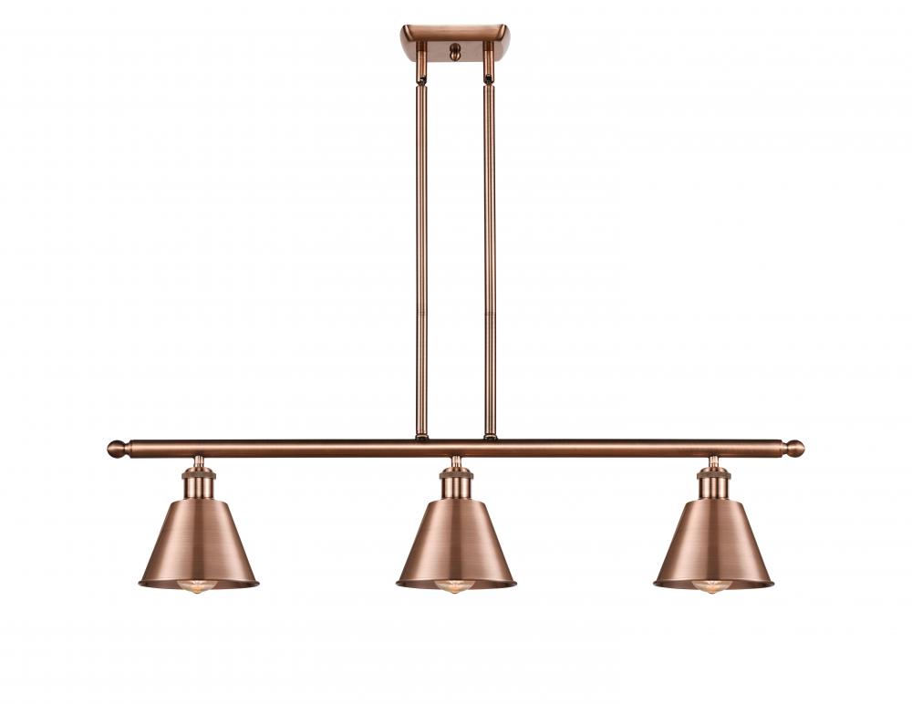 Smithfield - 3 Light - 36 inch - Antique Copper - Cord hung - Island Light