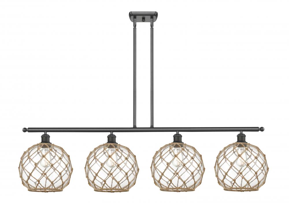 Farmhouse Rope - 4 Light - 48 inch - Oil Rubbed Bronze - Cord hung - Island Light