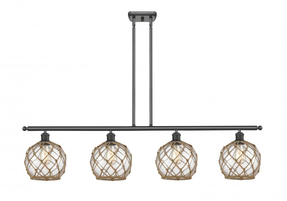 Farmhouse Rope - 4 Light - 48 inch - Oil Rubbed Bronze - Cord hung - Island Light