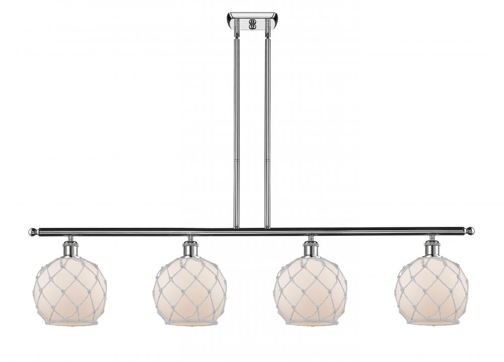 Farmhouse Rope - 4 Light - 48 inch - Polished Chrome - Cord hung - Island Light