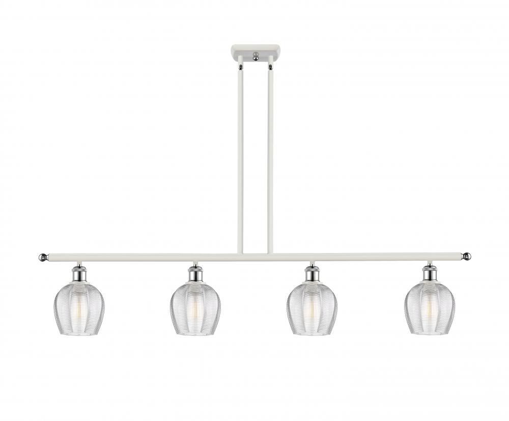 Norfolk - 4 Light - 48 inch - White Polished Chrome - Cord hung - Island Light