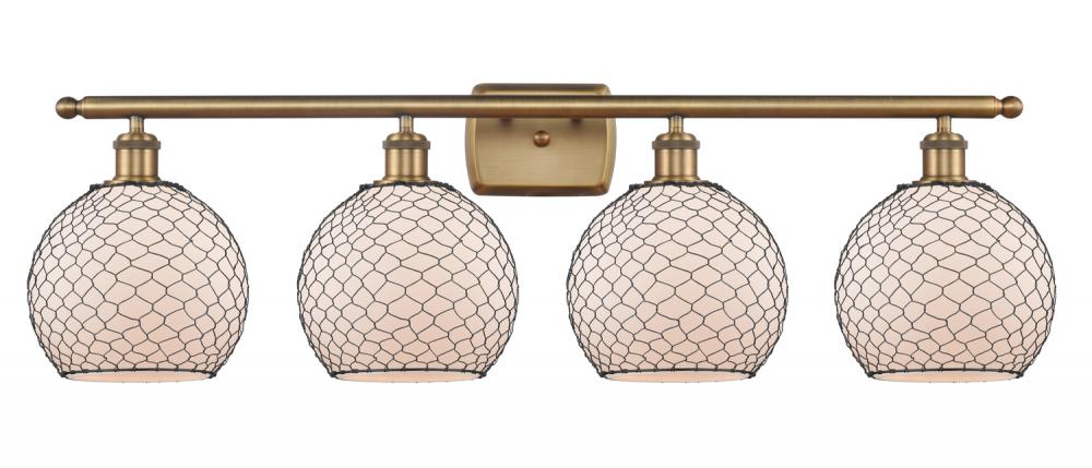 Farmhouse Chicken Wire 4 Light Bath Vanity Light