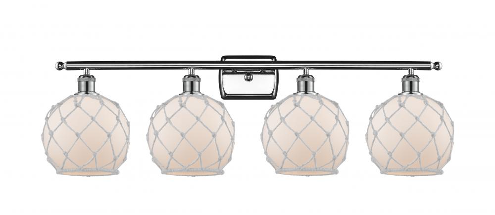 Farmhouse Rope - 4 Light - 38 inch - Polished Chrome - Bath Vanity Light