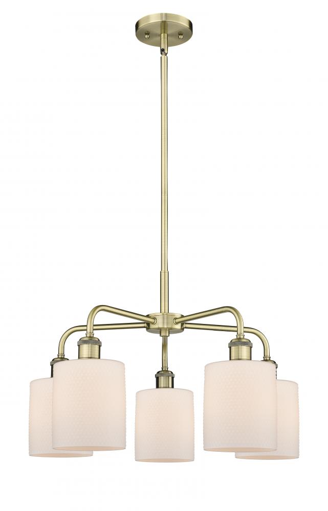 Cobbleskill - 5 Light - 23 inch - Antique Brass - Chandelier