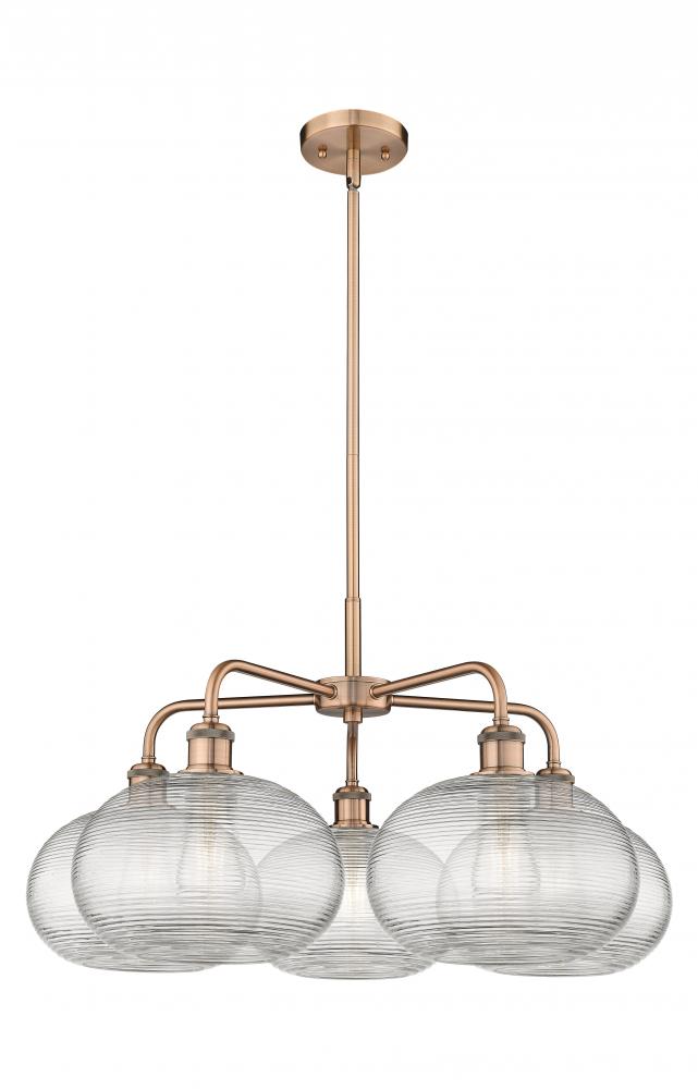 Ithaca - 5 Light - 28 inch - Antique Copper - Chandelier