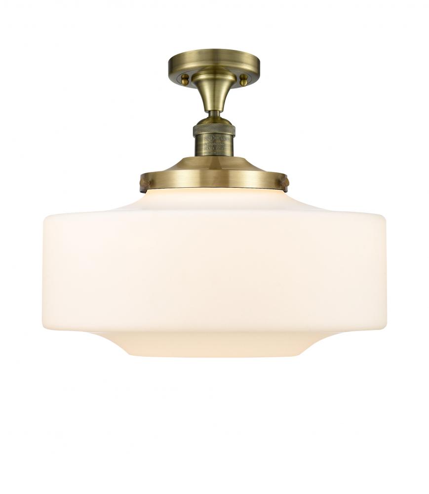 Bridgeton - 1 Light - 16 inch - Antique Brass - Semi-Flush Mount